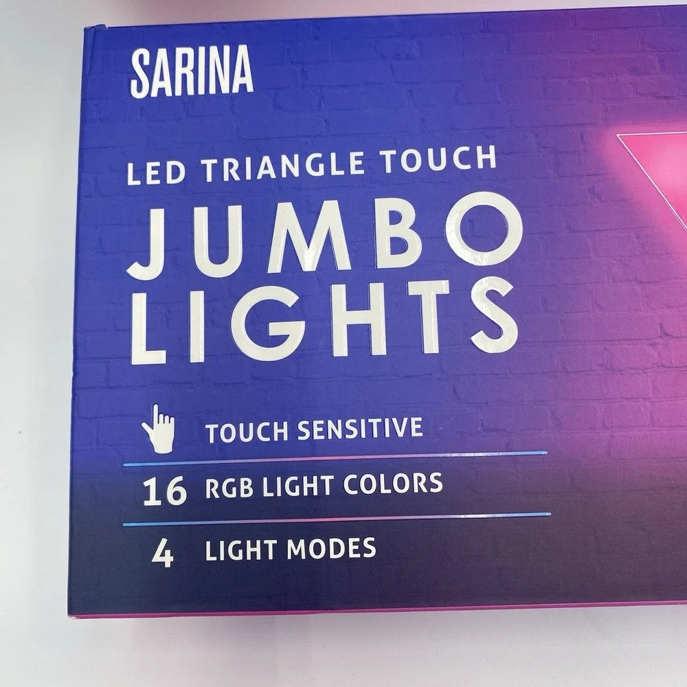 Sarina LED Hexagon Touch Lights 7 Pack SOUND ACTIVATED MULTICOLOR NEW & Sealed